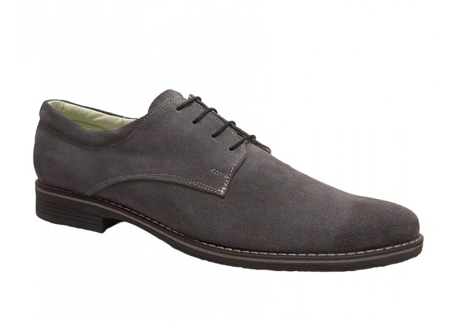 Pantofi barbati casual din piele naturala intoarsa Gri - Pavel